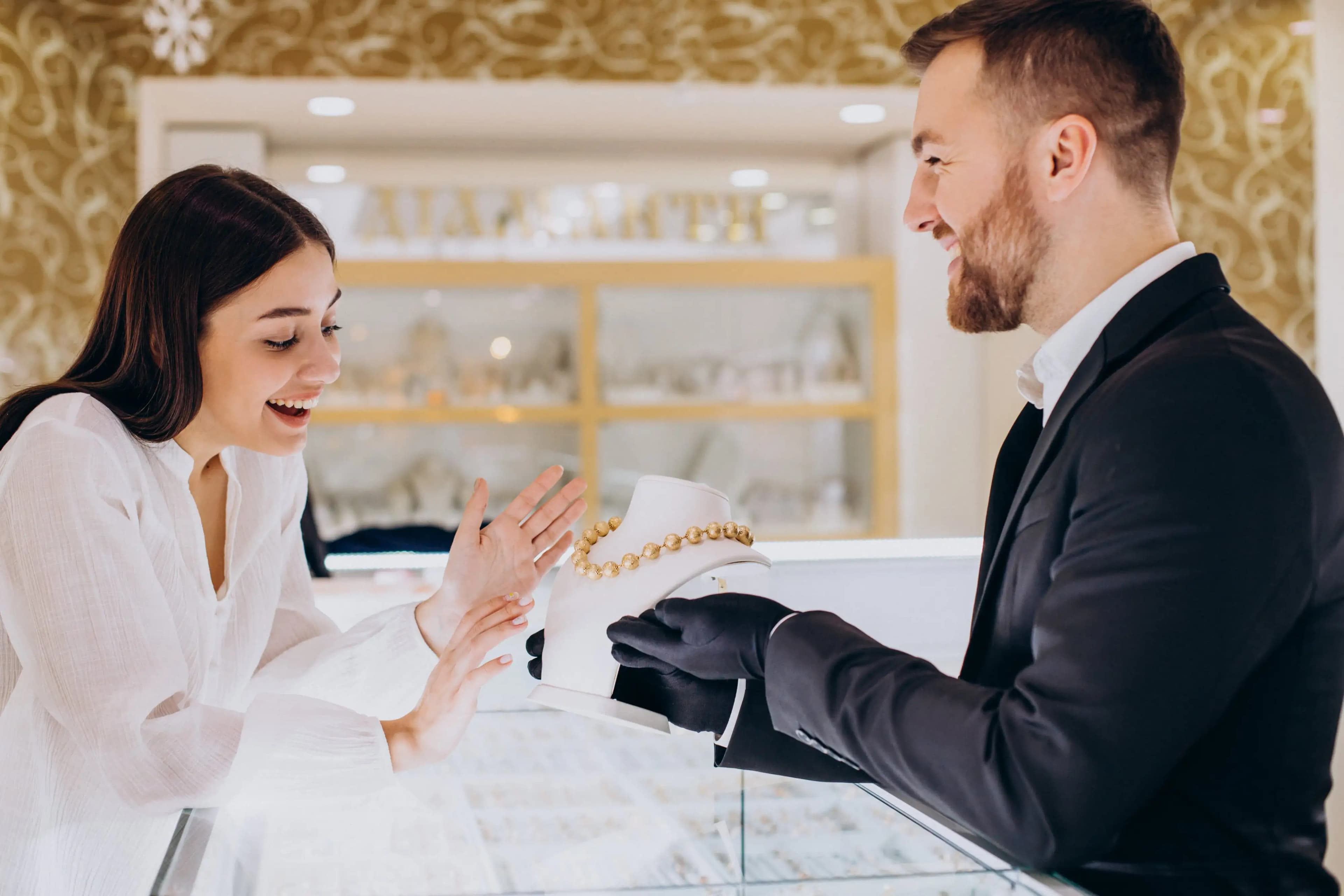 women with her husband trying gold